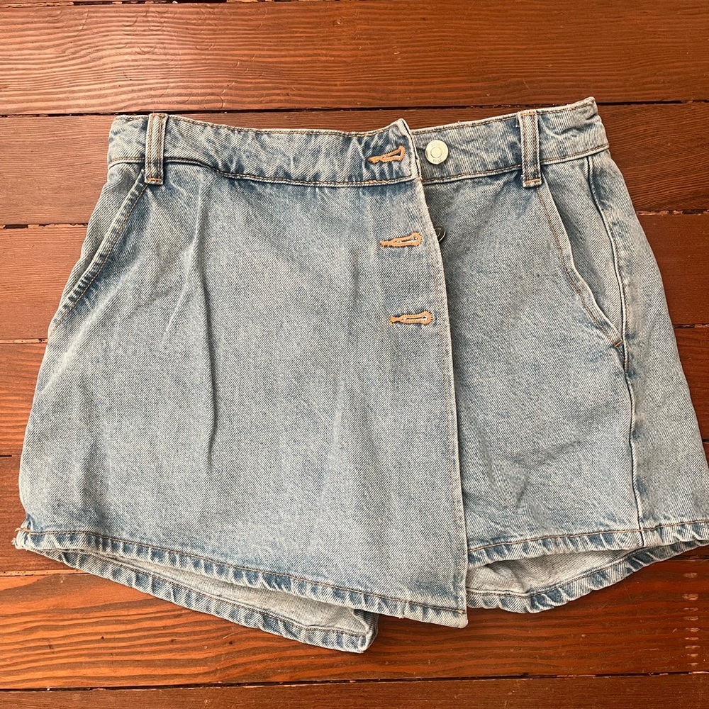 Zara Light Blue Denim Skort